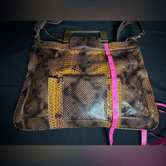 Brown Snake Print Women's Bag - Picture 7 of 7